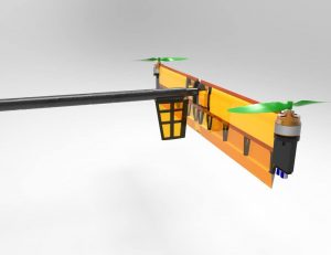 Drone à décollage vertical, étude d'un stabilisateur arrière mobile